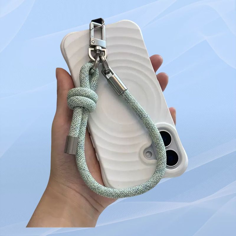 メーカー在庫あり 7MM 厚手のポリエステルリストストラップ ステンレススチール製携帯電話バックステッカー 携帯電話ストラップ クロスボディショートストラップ|undefined