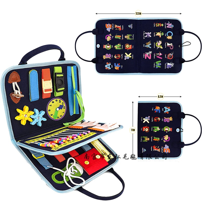 Juguete Educativo de Fieltro para Niños, Libro de Tela, Tablero de Actividades, Tablero de Aprendizaje con Cuentas