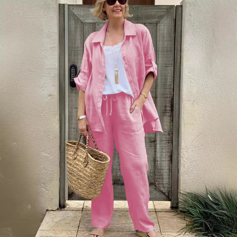 Foreign Trade New Women's Shirt Suit 2024 Casual Urban Suit Independent Station Women's Clothing Aliexpress Amazon