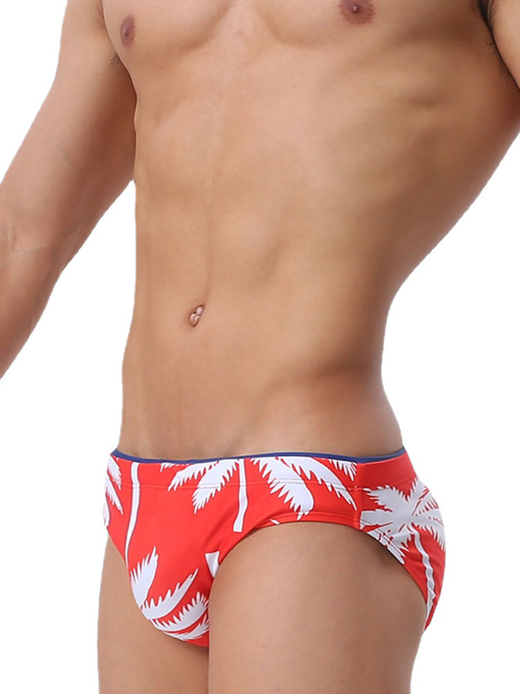 Men's Water Floral Print Swim Briefs Image 4