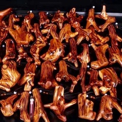 Cliff Cypress Tumor Scar Handle, Tiger Skin Pattern, Random Shape Solid Wood Handle, Taihang Cliff Cypress Handle, Wood Craft