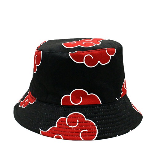 Naruto Uchiha Clan Hat, Red Cloud Fisherman Hat, Anime Merchandise, Outdoor Casual Sports Sunshade and Sun Protection Hat