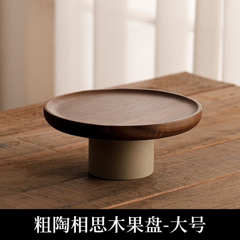 Bandeja de pastel de madera de amor, sala de estar, plato de repostería para el hogar, plato de frutas de arcilla alta, pastelería y dulces al por mayor, envío transfronterizo