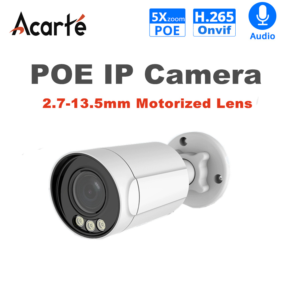 Acarte Outdoor Cctv 5X Zoom Poe Ip Camera 5 Times Zoom Surveillance Camera