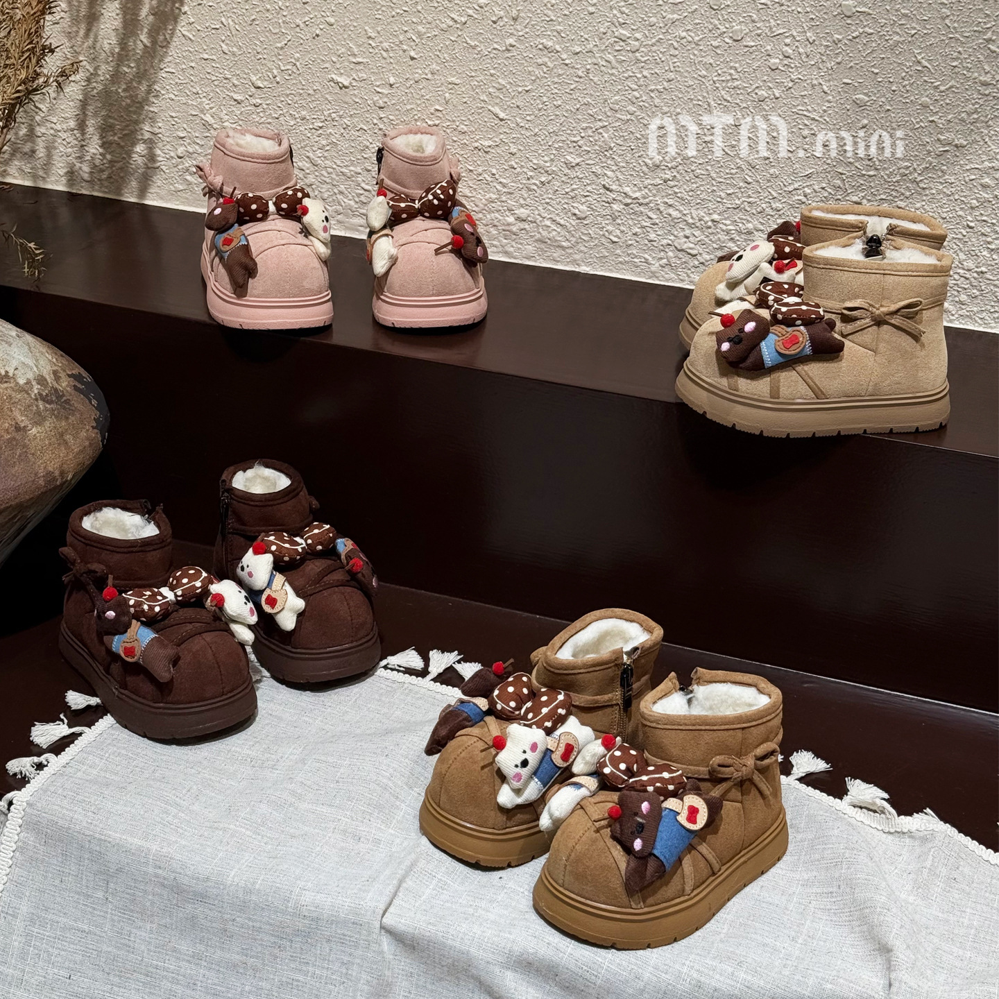 2025 Winter Boys and Girls Velvet Thickeneded Snow Boots Kidsren's Cute Cartoon Large Cotton Short Boots Kapibara Cotton Boots