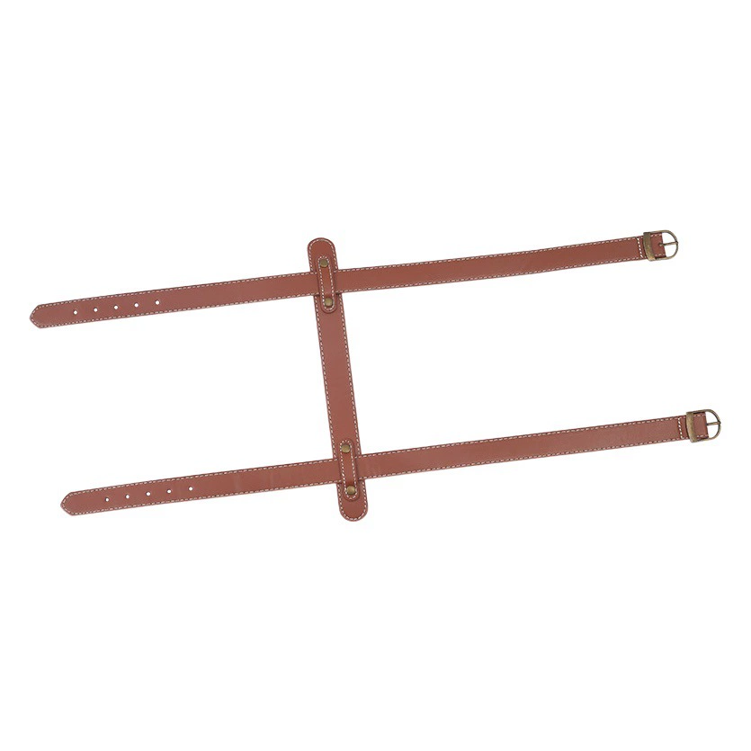 Коричневый пояс для хранения одеяла Простой коврик для пикника Binding Belt Портативный пояс из искусственной кожи Белая линия Открытый ремешок для одеяла