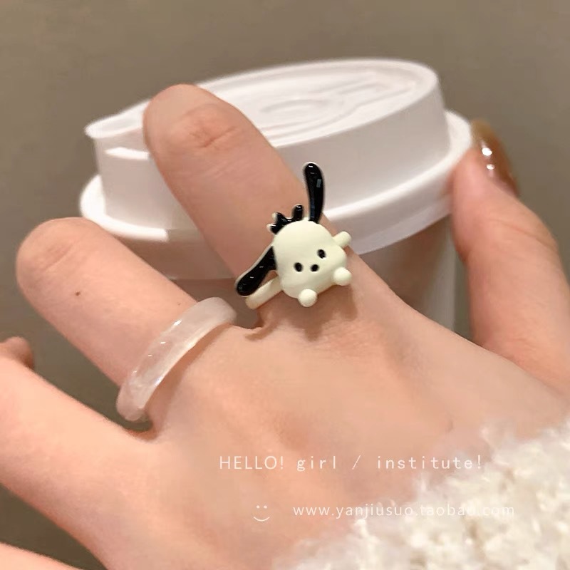 Dibujos animados lindo gato anillo 2023 nuevo nicho diseño chica corazón exquisita joyería al por mayor