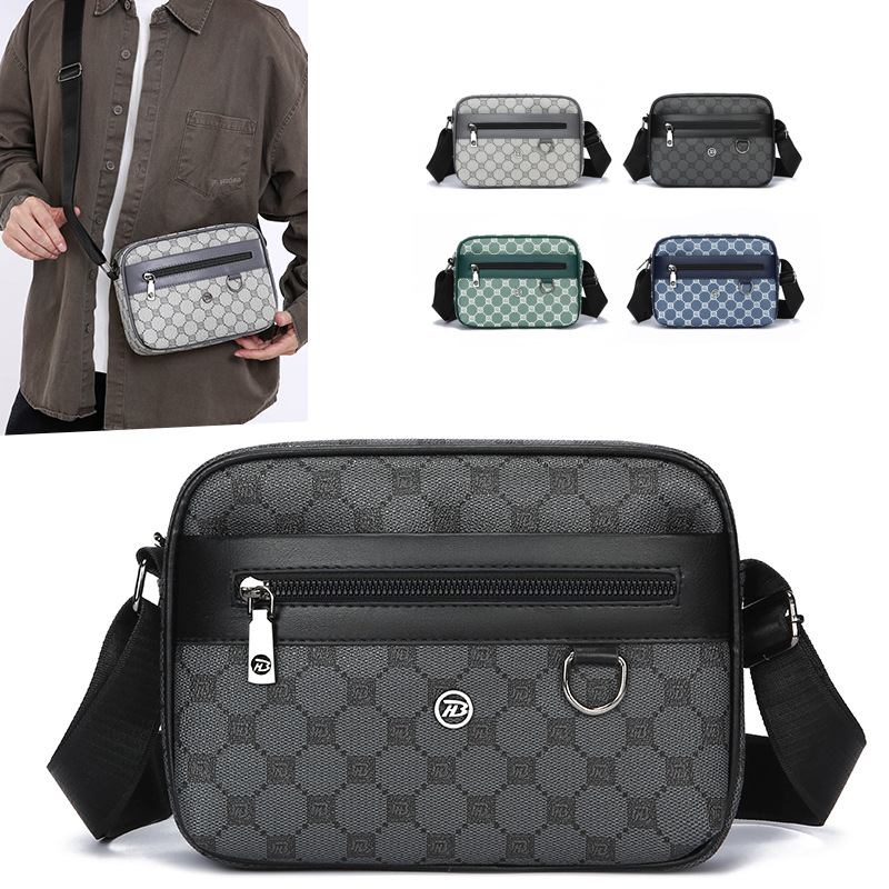 2026 new men's crossbody bag, stylish printed design, versatile shoulder bag, trendy travel bag, direct from the manufacturer