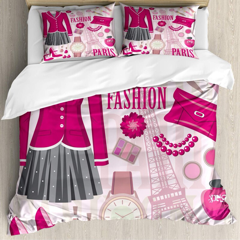 Fashion Duvet suit Paris Theme Clothing Dress Watch Wallet Perfume Bedroom Bedding suit