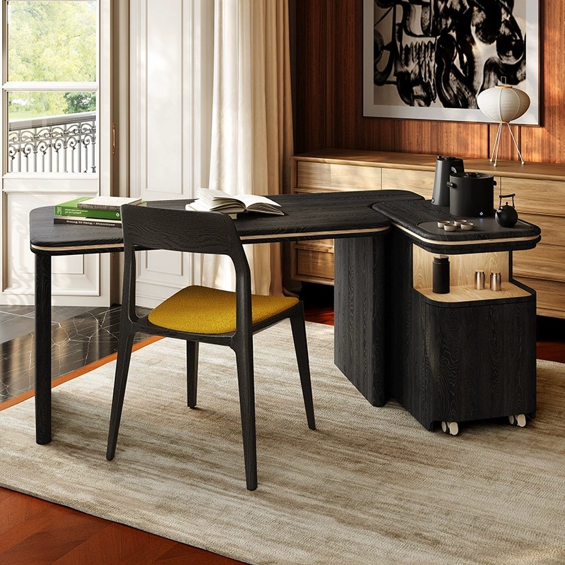 Mesa de comedor, mesa de té, escritorio dos en uno, mesa de té de doble uso, lujo ligero, balcón moderno de alta gama, combinación de mesa y silla de té