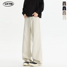 LKTM男装#2025春季新款cleanfit白色休闲裤男女百搭显瘦直筒长裤