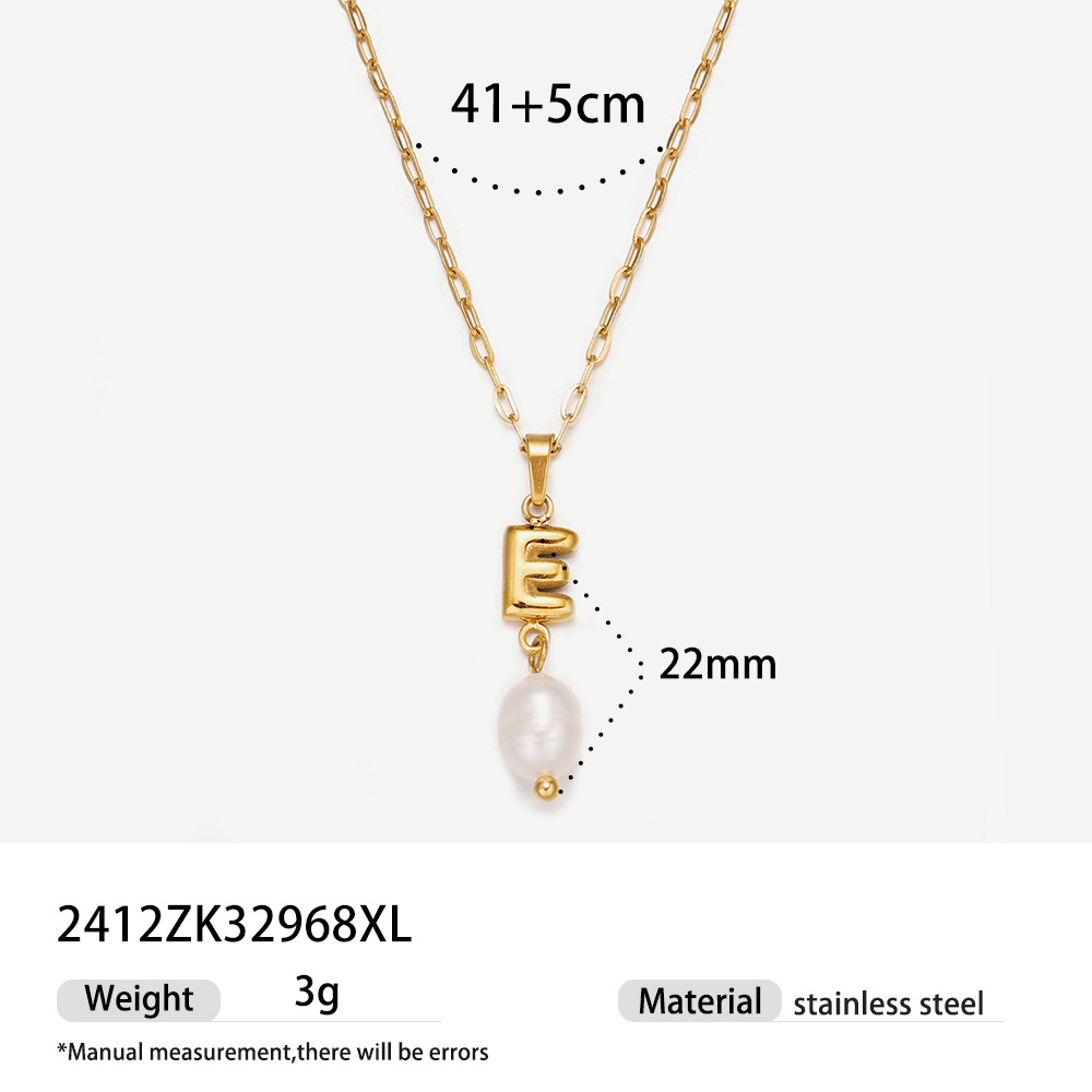 TENA collar de acero inoxidable de perlas verdaderas simplista de alto nivel nicho de diseño de acero de titanio collar de collar para mujeres image 44