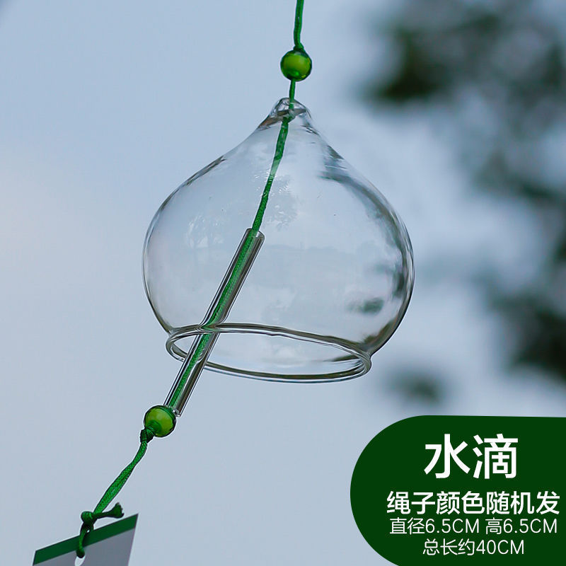 願い事風鈴飾り風鈴桜ガラス透明吊り式観光地シーン配置風鈴学生DIY手|undefined
