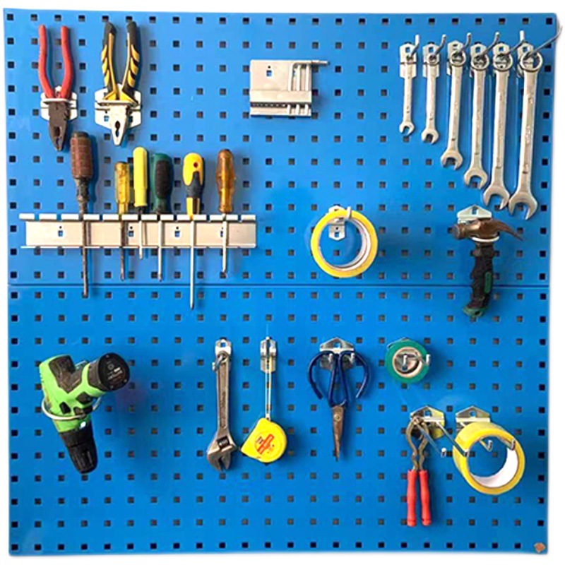 구멍 보드 후크 도구 벽 사각형 구멍 교수형 보드 도구 랙 하드웨어 도구 랙 랙 자동 수리 저장 디스플레이 랙