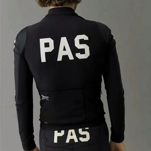 PAS Black Fleece Suit Cycling Top with Long Sleeve, Belted Long Pants, Road Bike, Mountain Bike Outdoor Clothing