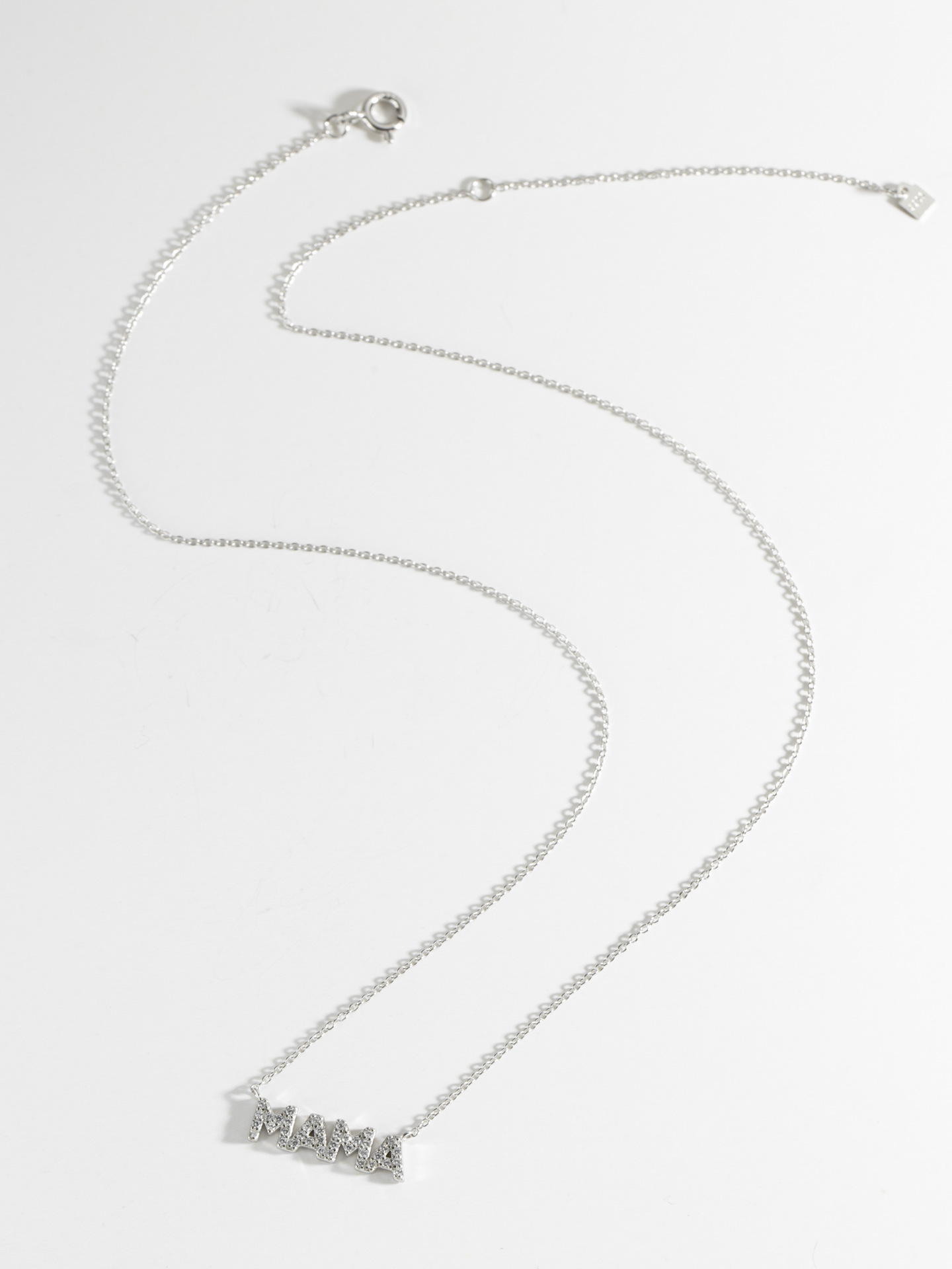 Sterling Silber Einfacher Stil Brief Überzug Inlay Zirkon Halskette display picture 8