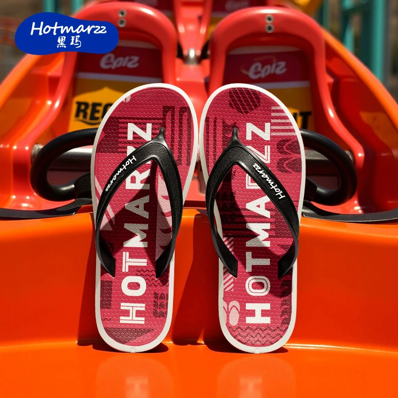 Hotmarzz Black Ma 2025 новый ПВХ шлепанец мужской наизнанку летняя повседневная противоскользящая мужская ножка