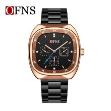 ONFS品牌钢带石英表潮流欧美时尚女士石英手表方形防水中高端腕表