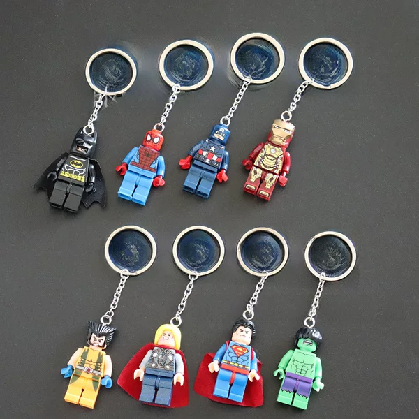 Toy Story Batman Building Blocks Keychain Buas Lightyear Marvel Spiderman Batman Donald Duck Mi Old
