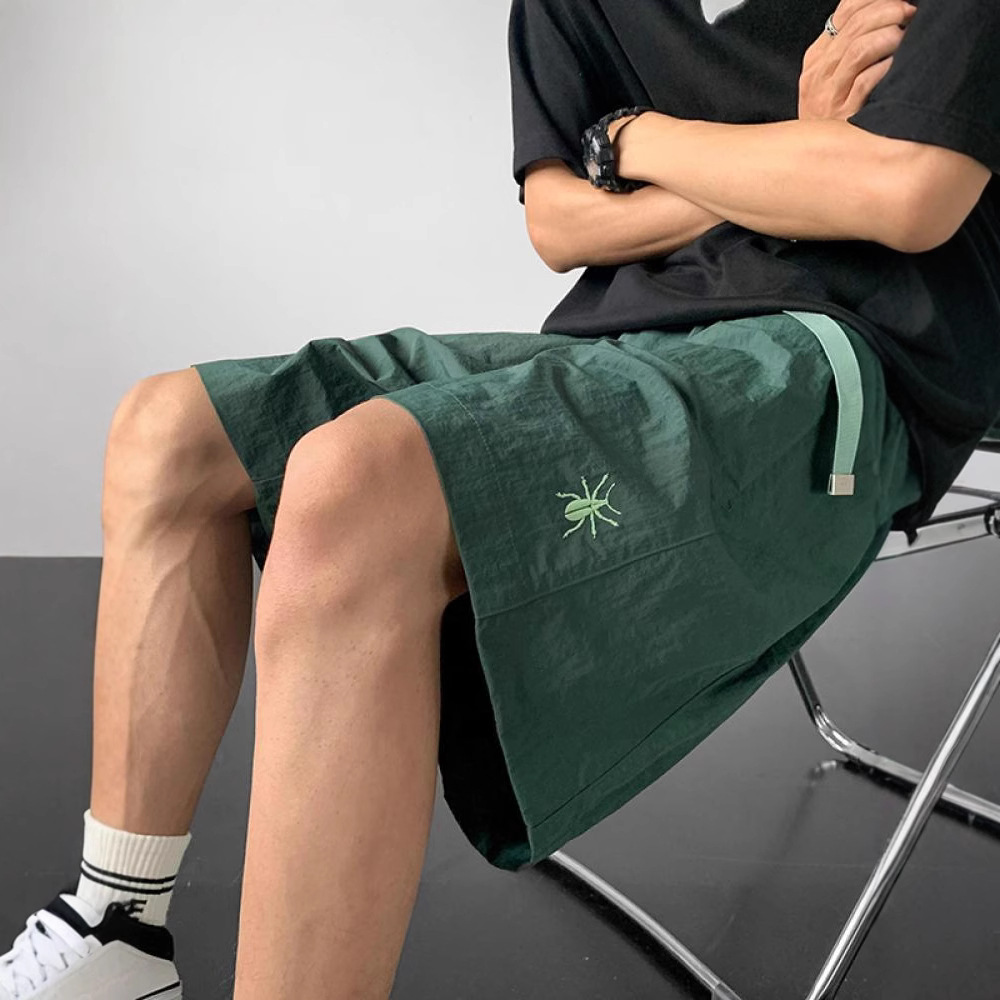 Shake transfronterizo americano de secado rápido pantalones cortos de verano delgados retro callejero de hombre puede suelto pantalon deportivo versátil