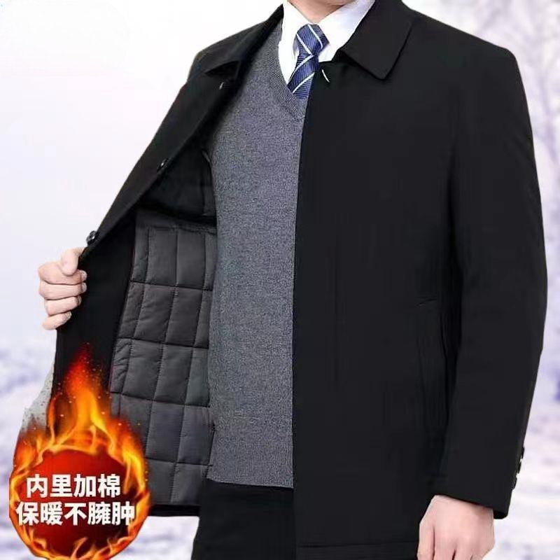 깨진 크기의 아빠면 패딩 재킷 남성 코트 가을과 겨울 새로운 중년 및 노인 면화 패딩 고급 코트