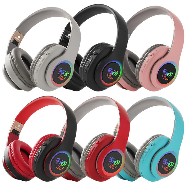 Head-mounted Bluetooth headset bluetooth headphone colorful luminous…