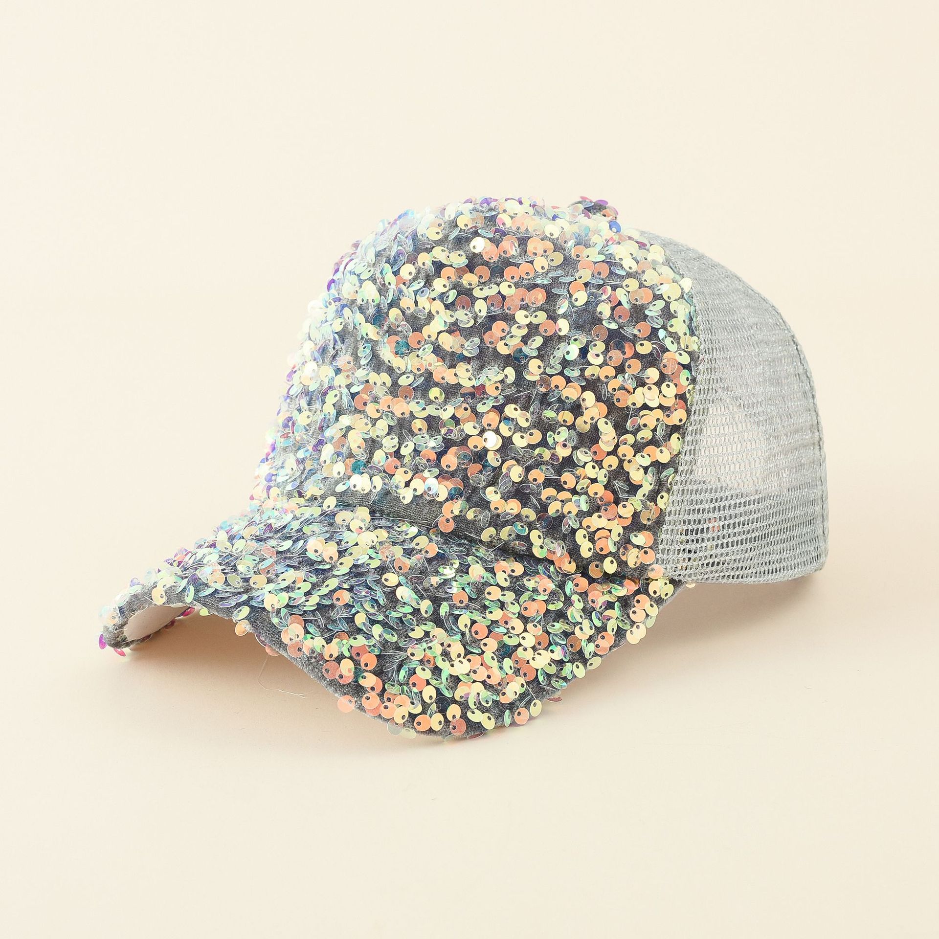 Nueva gorra de béisbol estilo coreano de las mujeres de moda con lentejuelas gorra de verano malla transpirable protección solar sombrero de sol nuevo viaje de las mujeres