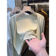 白色短款冰丝针织开衫女薄款夏季吊带裙外搭薄纱外套空调罩衫