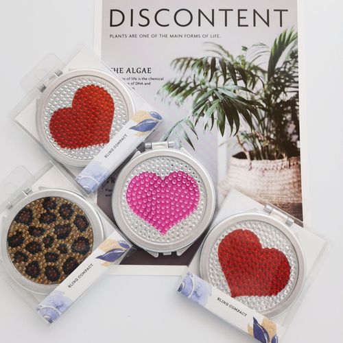 Folding Dual-Sided Mirror Handheld Makeup Mirror Portable Cute Mini Mirror Student Small Round Mirror Gift Wholesale