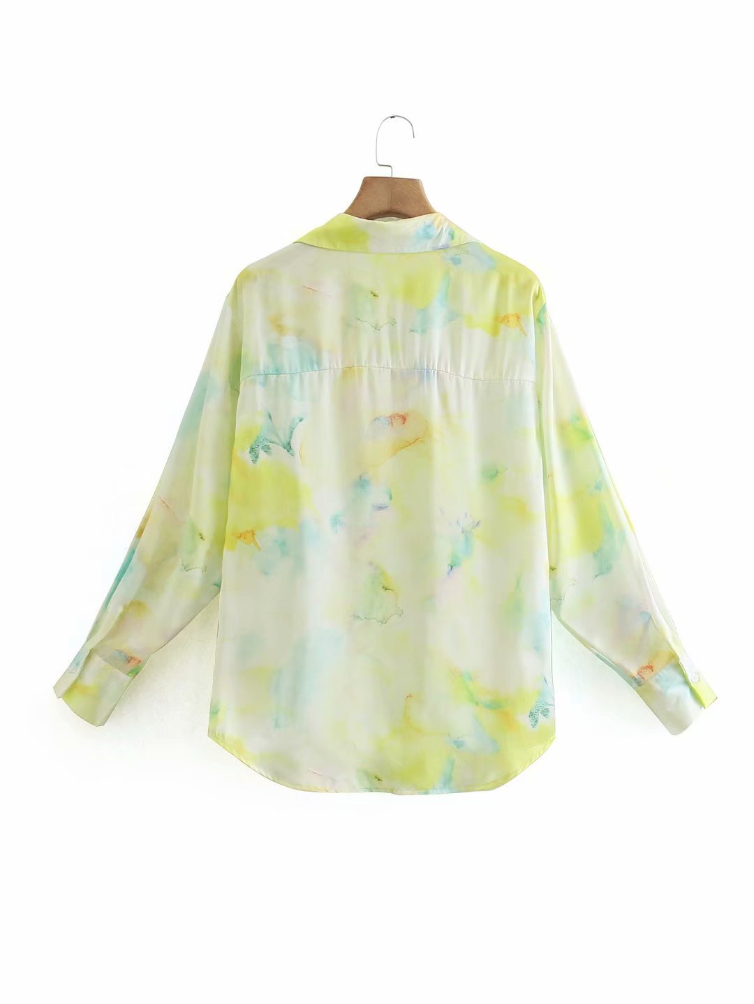 spring tie-dye draped lapel blouse  NSAM38024