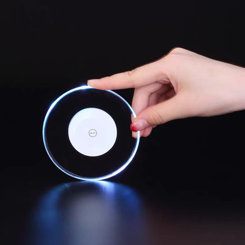 Acrílico luminoso montaña impermeable LED colorido Coaster cocktail Coaster INS linterna