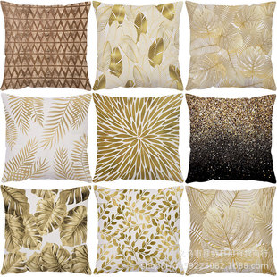 Amazon Golden Leaf Square Sofa Pillow Long Pillow Long Pillow Pillow Cushion Waist Pillow Waist Pillow Without Pillow Core