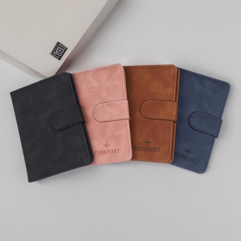 Rfid Travel Passport Bag Buckle Anti-Magnetic Passport Protector Multi-Card Slot Document Storage Protective Cover Id Card Case