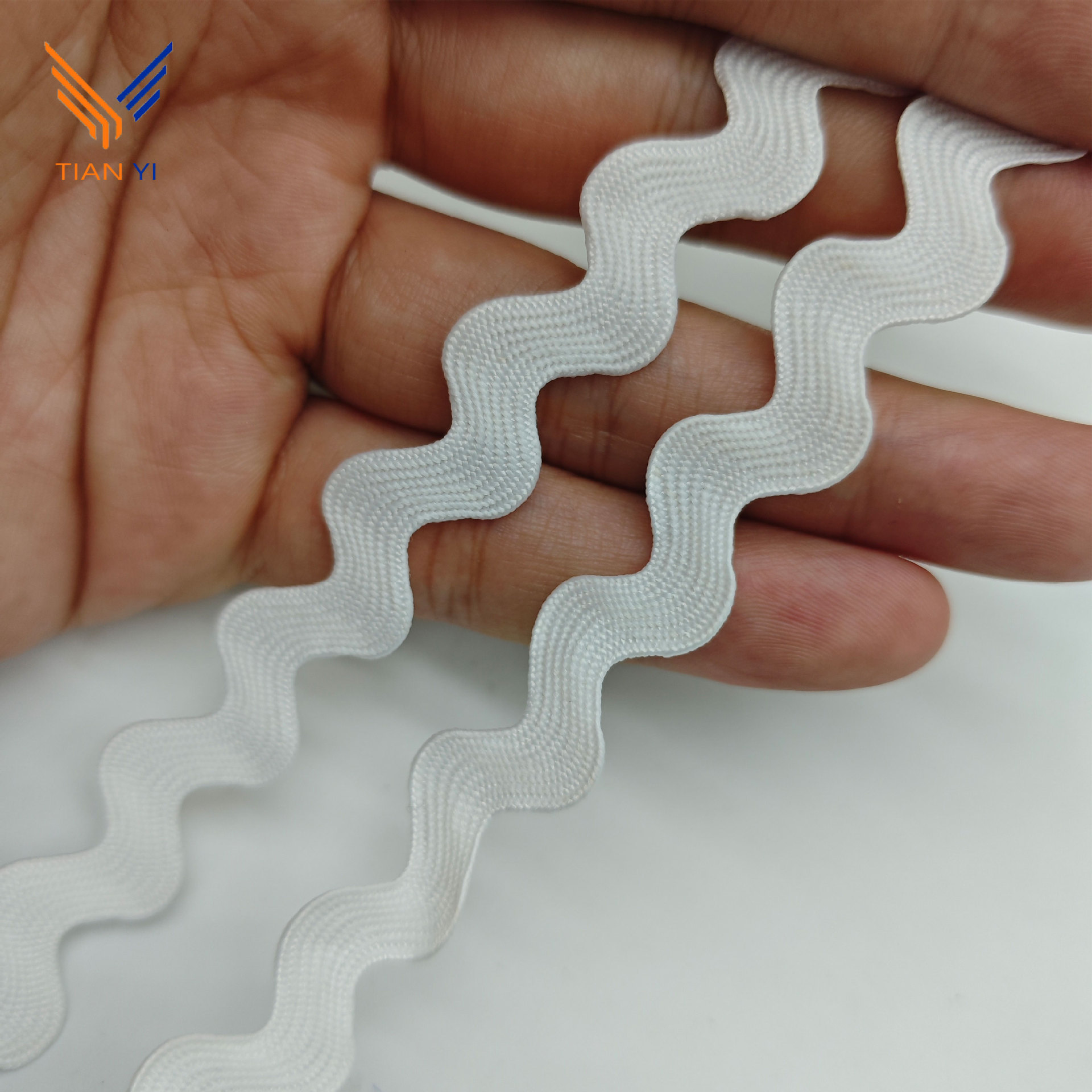 9MM tejido con borde curvo correas onduladas cortina almohada decoración de mochila Lolita Hanfu encaje en forma de S accesorios