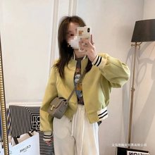 欧洲站短款棒球服外套女2024新款春秋时尚百搭休闲运动夹克开衫潮