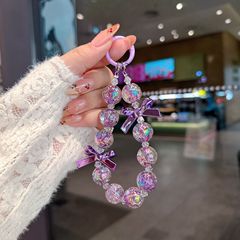 洗練された紫色の蝶ネクタイの女性のシンプルなファッションの贅沢な小清新なチェーン携帯電話のストラップの短いタイプの紛失防止チェーン