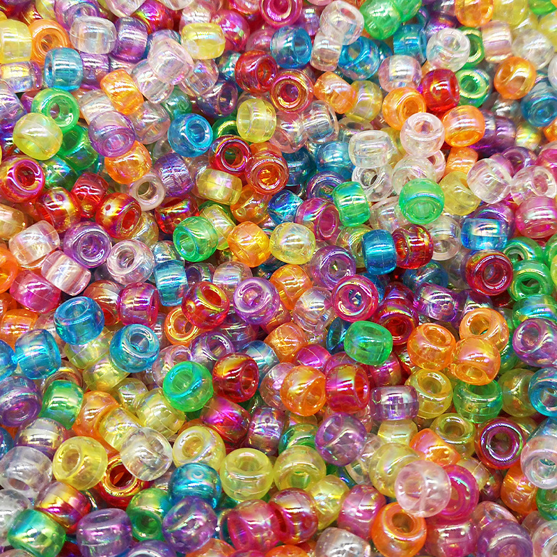 6*9mm大孔珠子桶珠彩色实色亚克力散珠糖果色珠子DIY手工