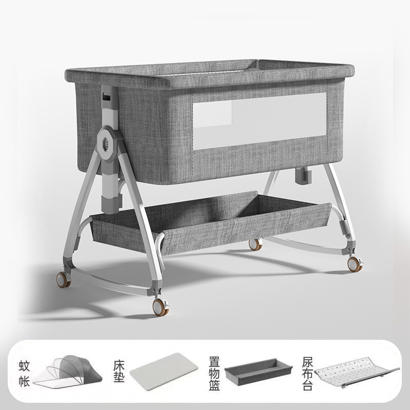 Cuna multifuncional mesa de pañales plegable móvil cama grande empalmada cama grande cama bb portátil al por mayor transfronteriza cuna