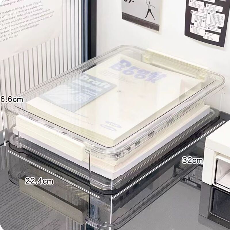 学生试卷桌面文件收纳盒户口本毕业证营业执照证件透明抽屉整理盒|undefined