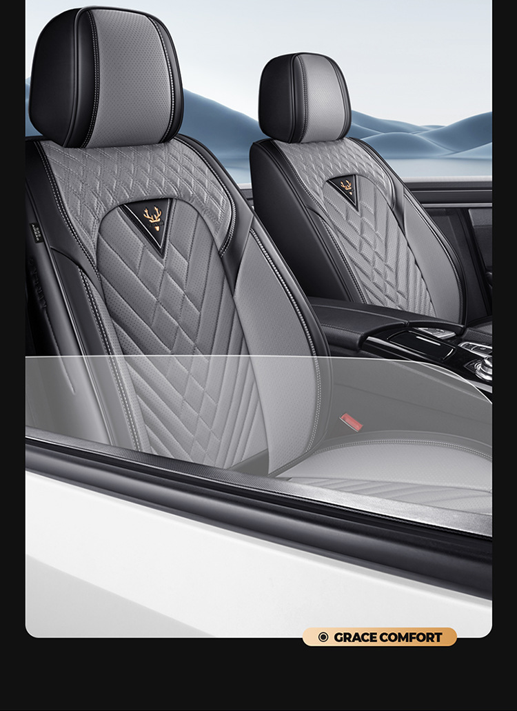 2026 Cross-Border New Product Car Seat Cushion 3D Full-Cover Stereo Napa Leather Seat Cover Lumbar Cushion Universal Seat Cushion for All Seasons