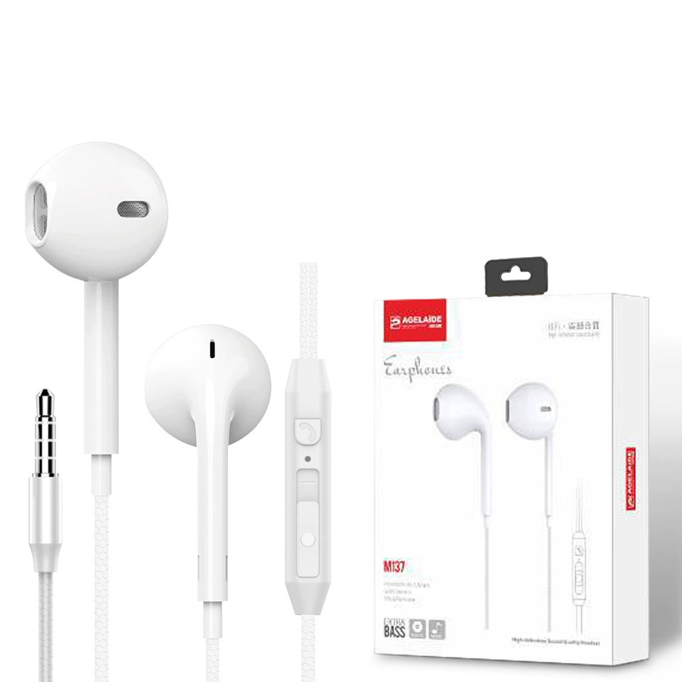 Wired earphones model 611, universal 3.5 mm or Type‑C, inline mic and volume control