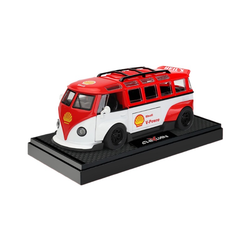 Zhongyuanxing Car Model 1:32 Volkswagen T1 versión de la gula del autobús de la aleación de retorno del automóvil de juguete modelo de efecto de sonido