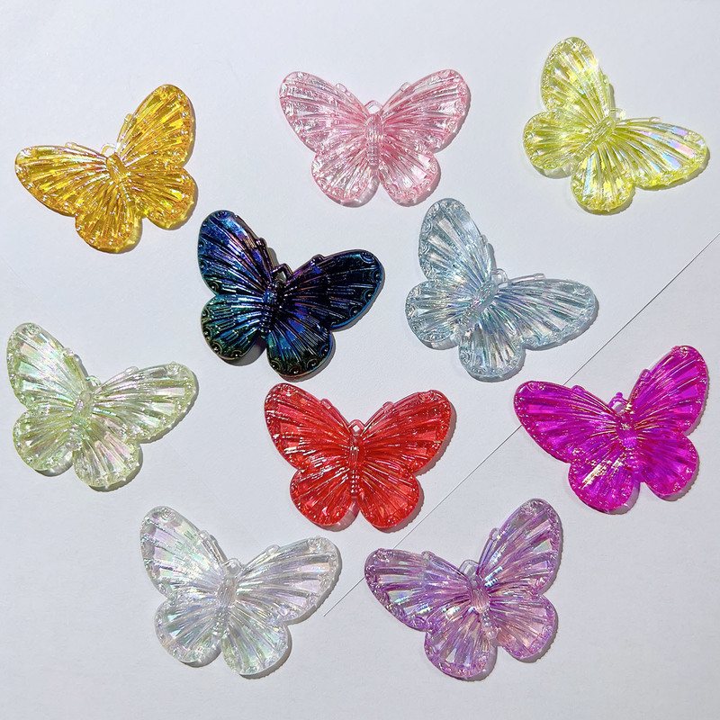 Acrylic Accessories Wholesale DIY Hair Accessories Handmade Material Cream Glue Mobile Phone Case Jewelry Butterfly Pendant Large Size