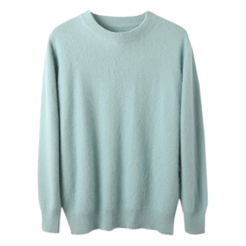 Otoño e Invierno engrosado de los hombres de cuello redondo Jersey suelto más tamaño base de punto de color sólido suéter interior entrega de una sola pieza