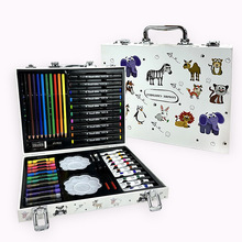 动物王国53件套水彩笔儿童绘画套装画笔马克笔油画棒套装彩笔