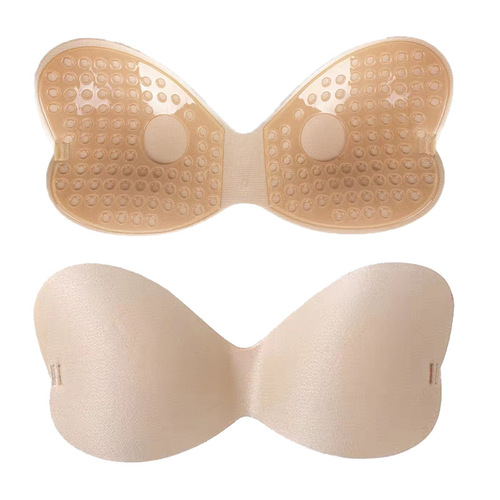 New-style silicone breast stickers: non-slip, push-up, and lift-enhancing—extra-thick silicone version with an invisible design, featuring a transparent back strap perfect for wedding dresses.
