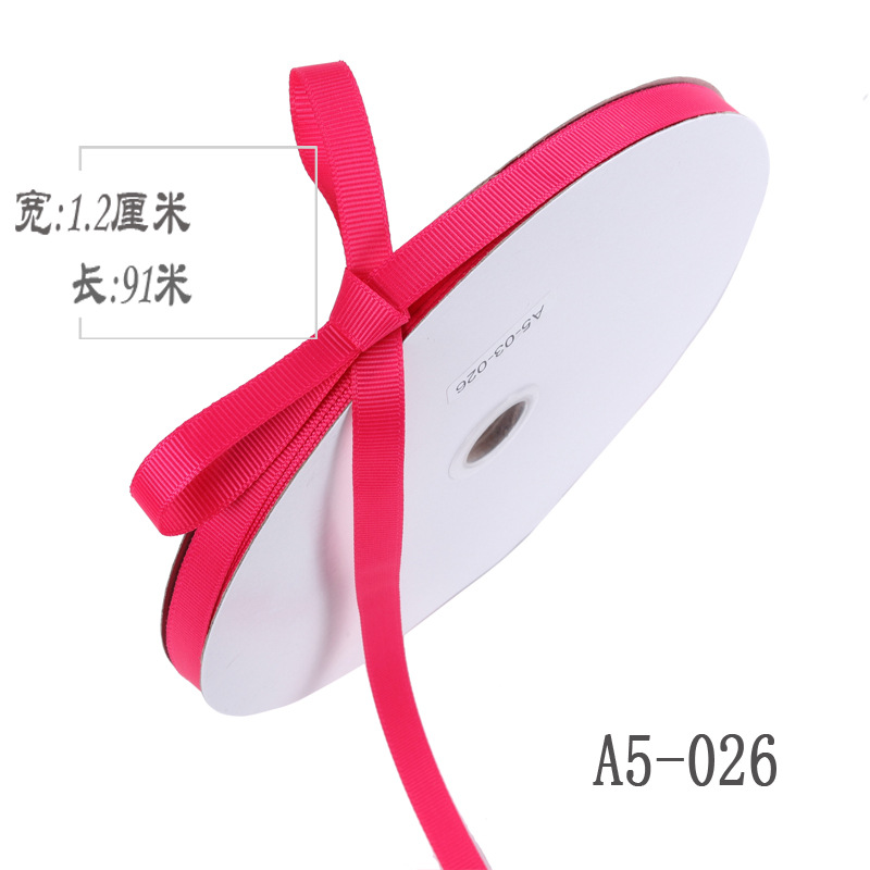 Engrosamiento 1,2 cm de alta densidad costilla cinta arco DIY cinta fruta caja de regalo embalaje cinta de color Ropa Accesorios