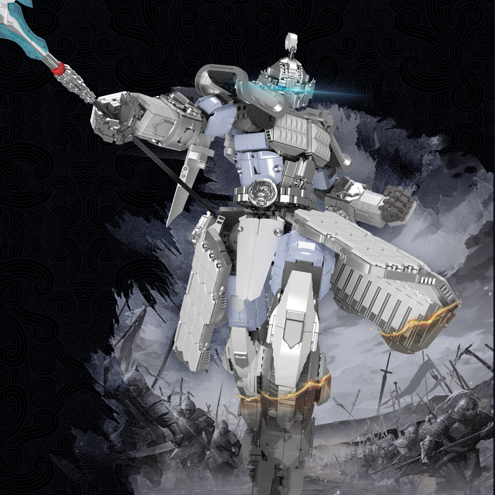 Yuxing modelo Wang93007 cinco tigres serie grande Zhao Yun niño adulto regalos de construcción de bloques de ensamblaje adornos modelo