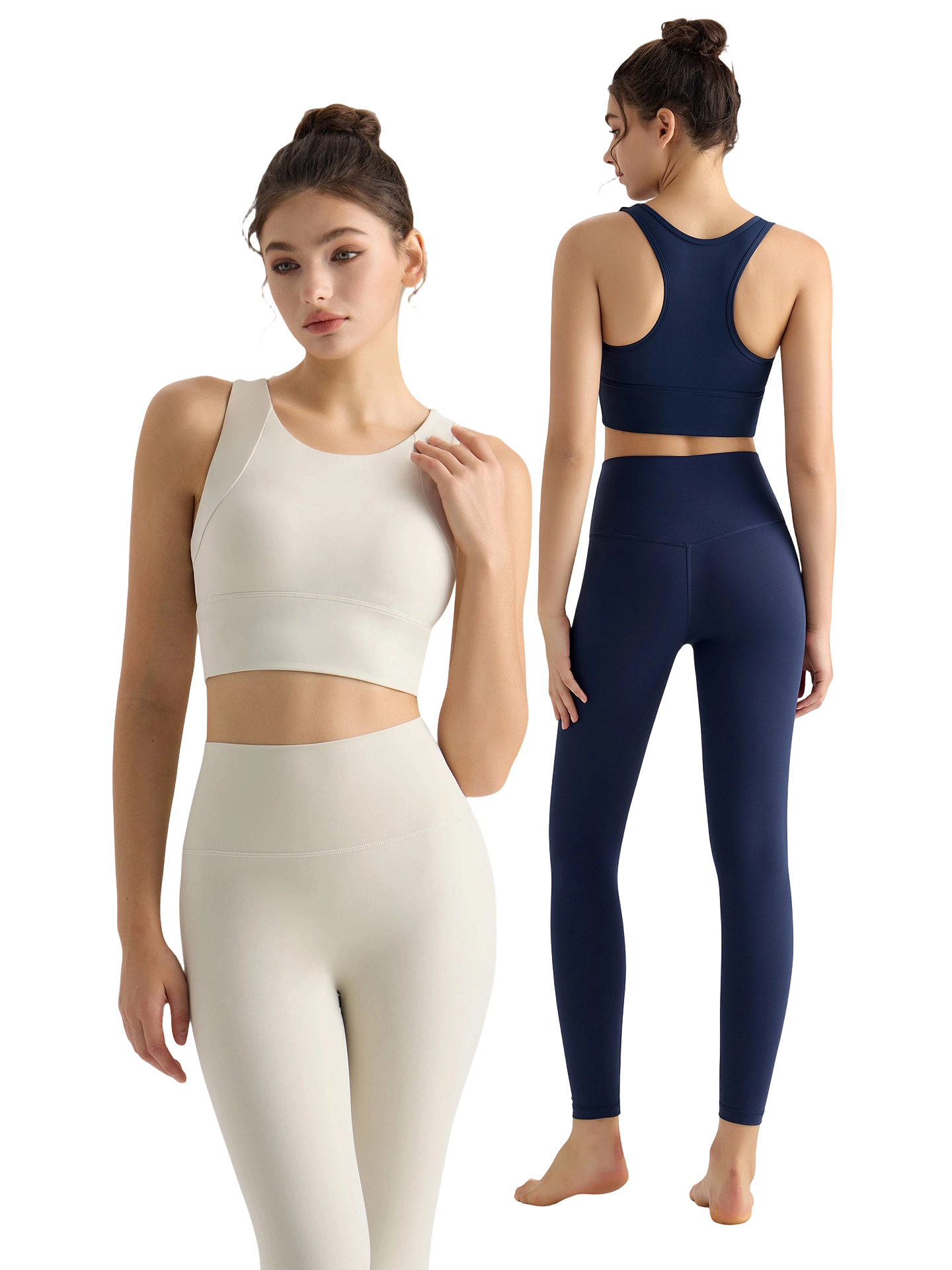 LAHN-Conjunto de ropa de Yoga para mujer, ropa exterior, chaleco profesional a prueba de golpes, cintura alta, ajustado, sin línea de vergüenza, traje deportivo