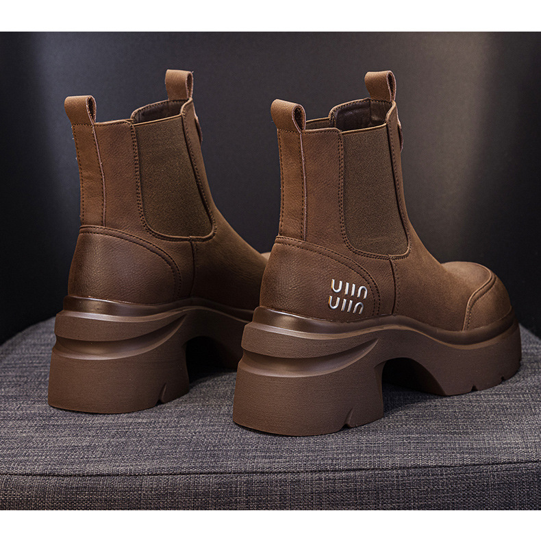 Giày boot Martin đế dày tăng chiều cao nữ phong cách Anh quốc — M2956-1 plus nhung vàng, M2956 lớp lót đơn màu nâu, M2956-1 plus nâu nhung, M2956 đơn màu vàng chi tiết 23